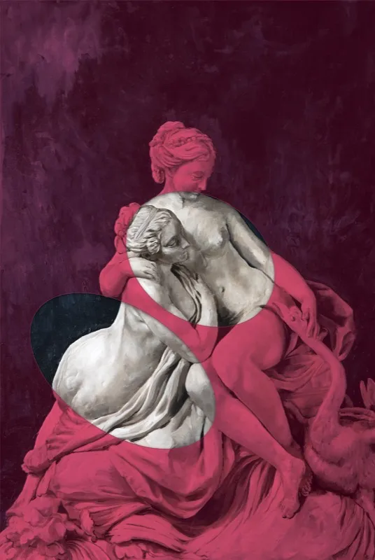 Leda and the Swan, 2021 — oil on canvas with tinted acrylic