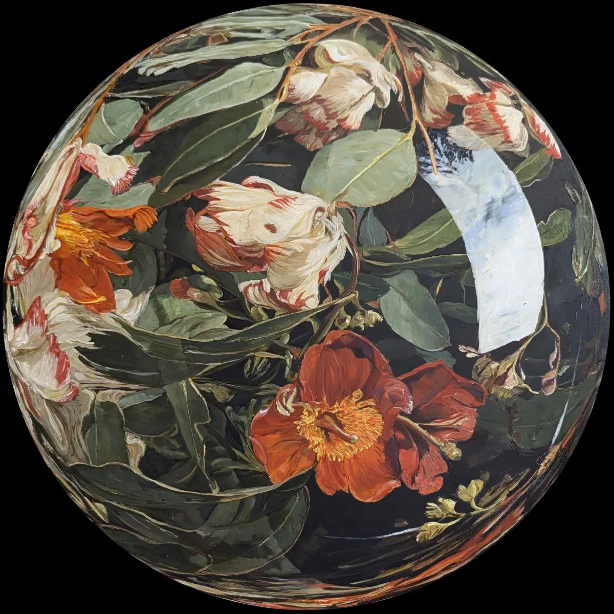 Sphaeraflora 1, 2024 — oil on canvas mounted to board