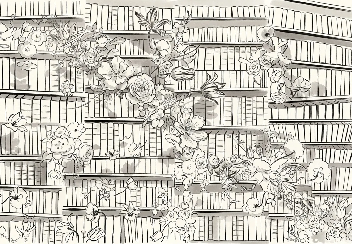 First ink pass for Ex Libris diptych